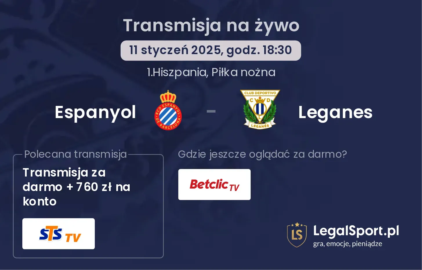 Espanyol - Leganes transmisja na żywo