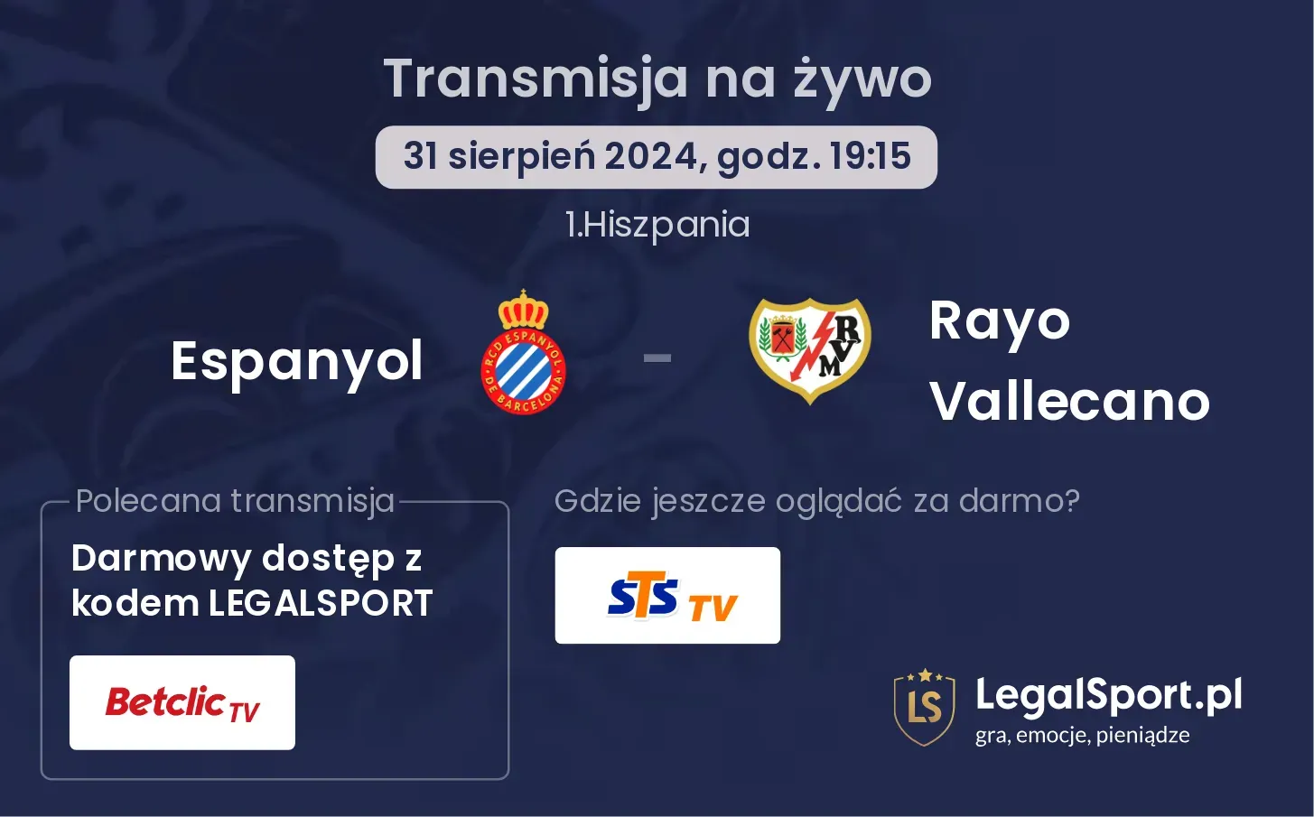 Espanyol - Rayo Vallecano transmisja na żywo