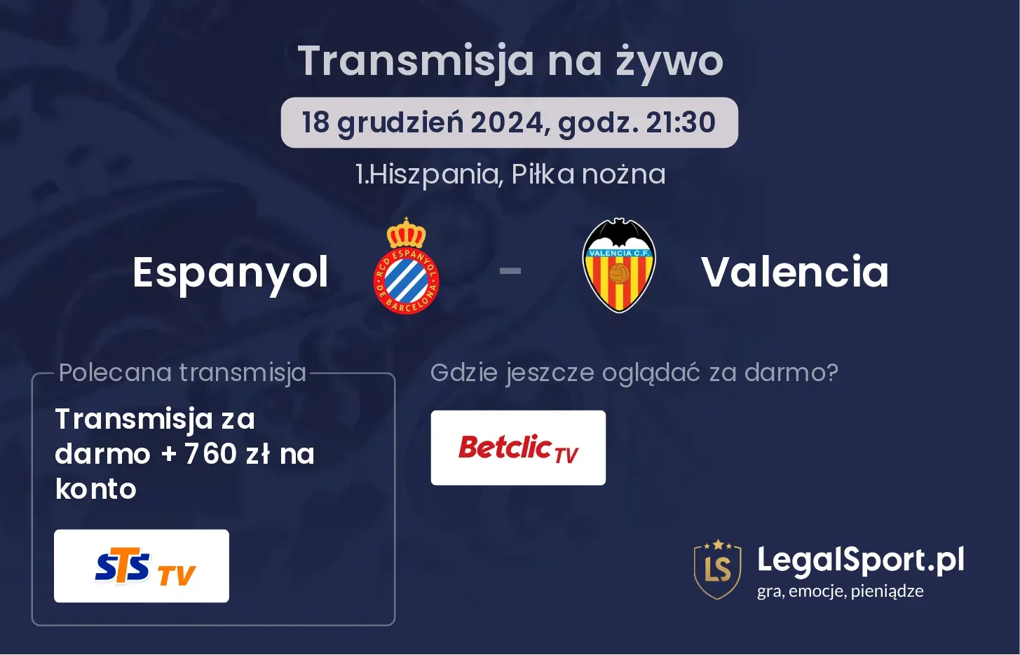 Espanyol - Valencia transmisja na żywo