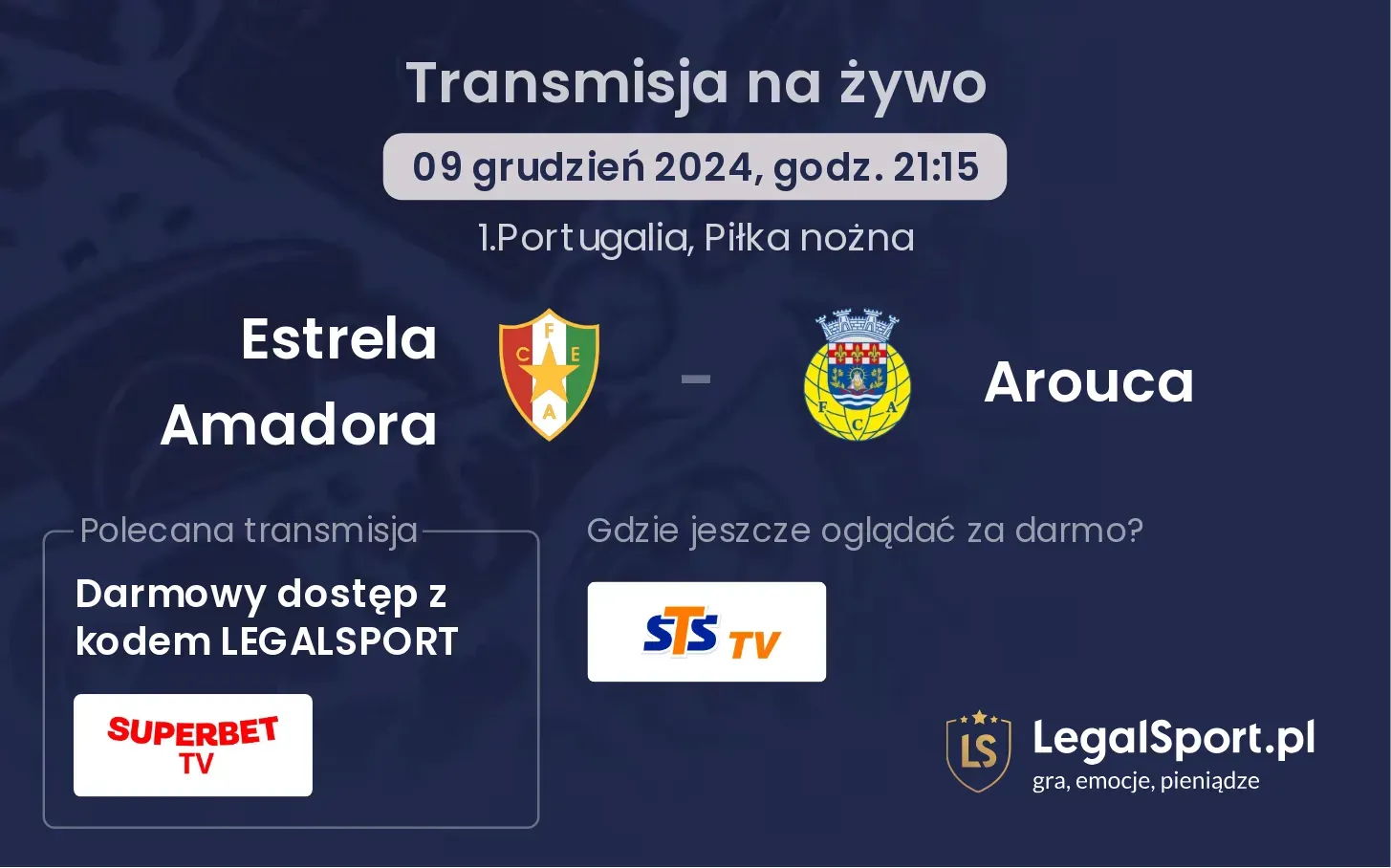 Estrela Amadora - Arouca transmisja na żywo