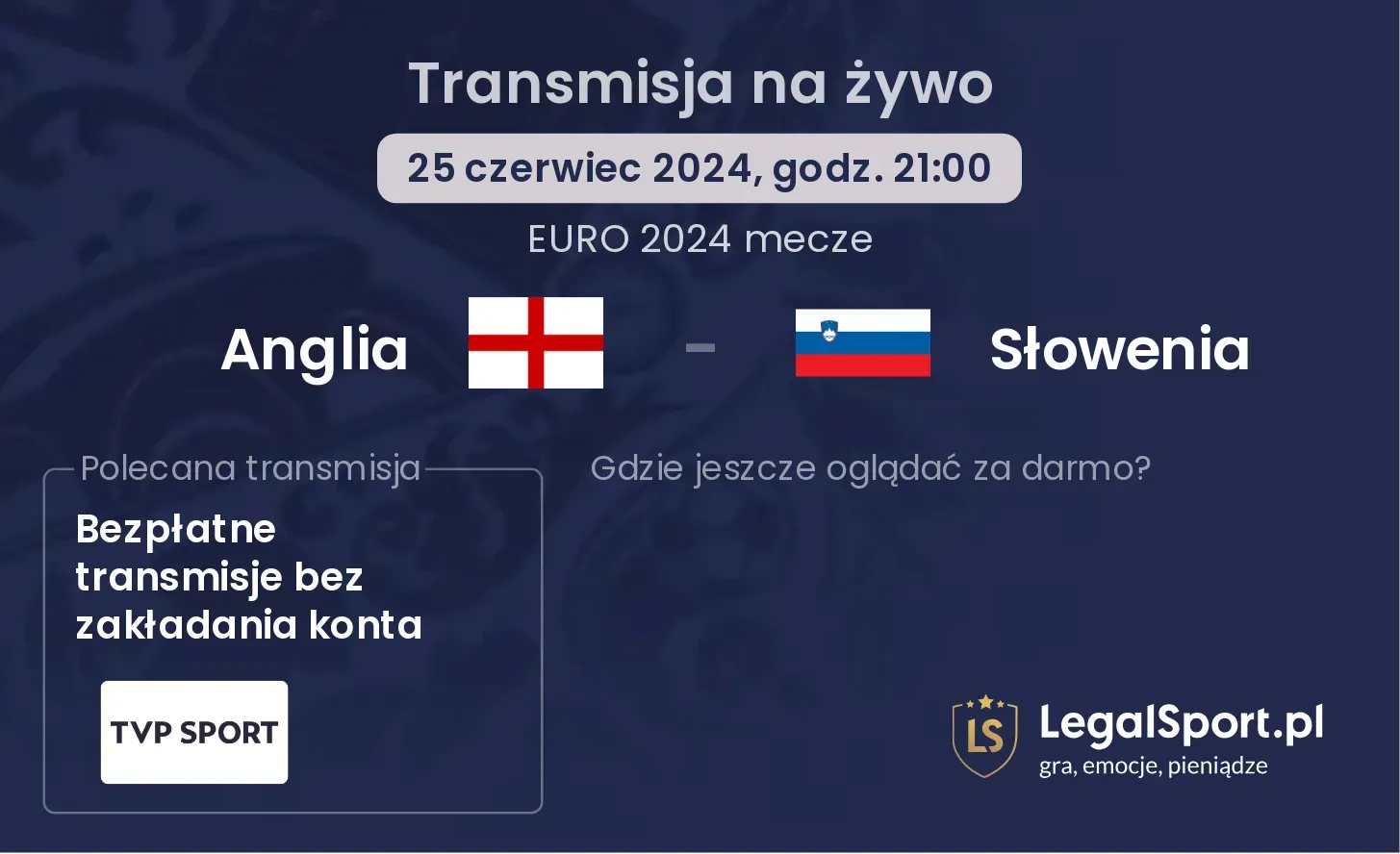 Anglia - Słowenia transmisja na żywo