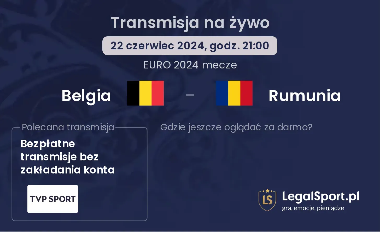 Belgia - Rumunia transmisja na żywo