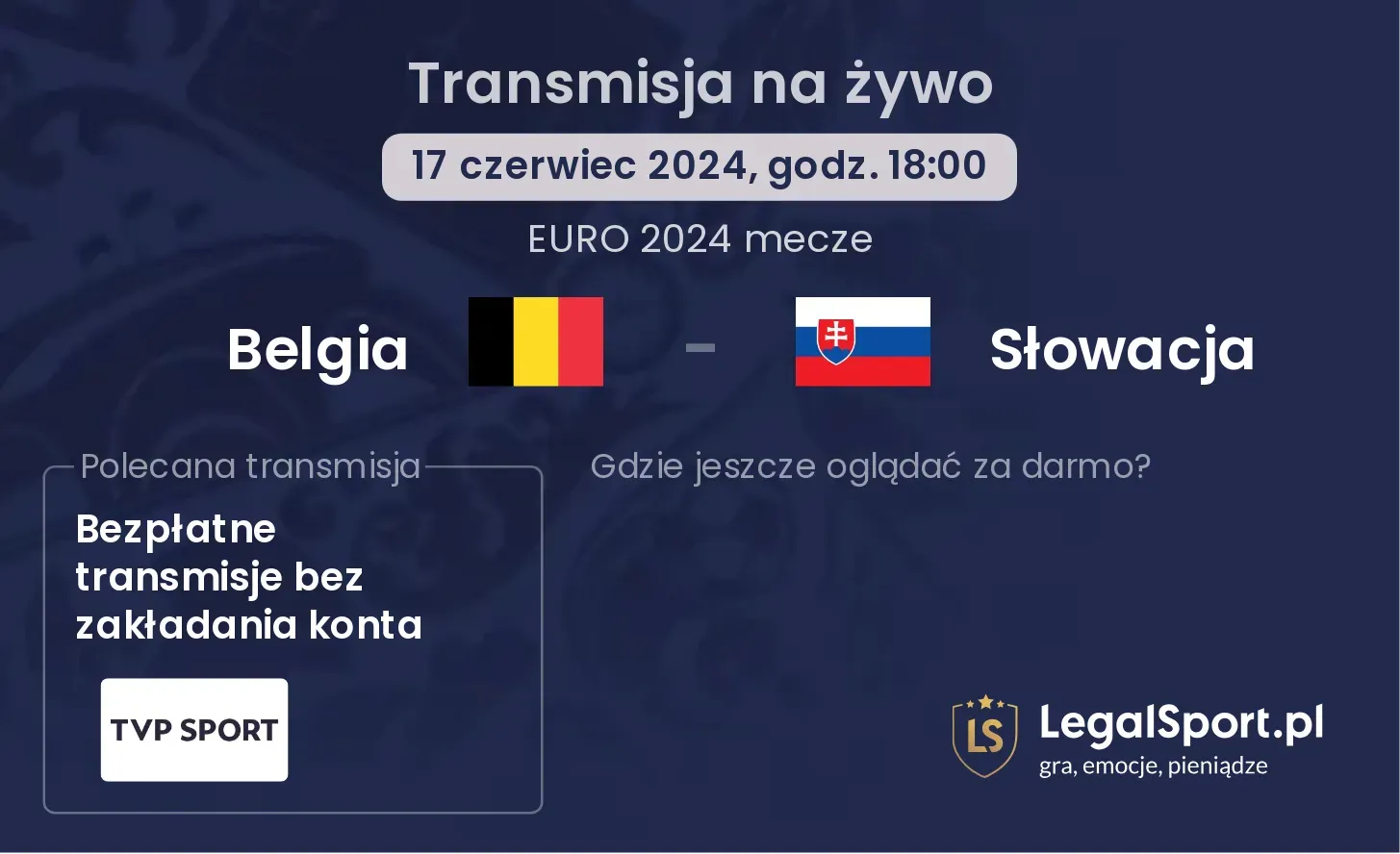 Belgia - Słowacja transmisja na żywo