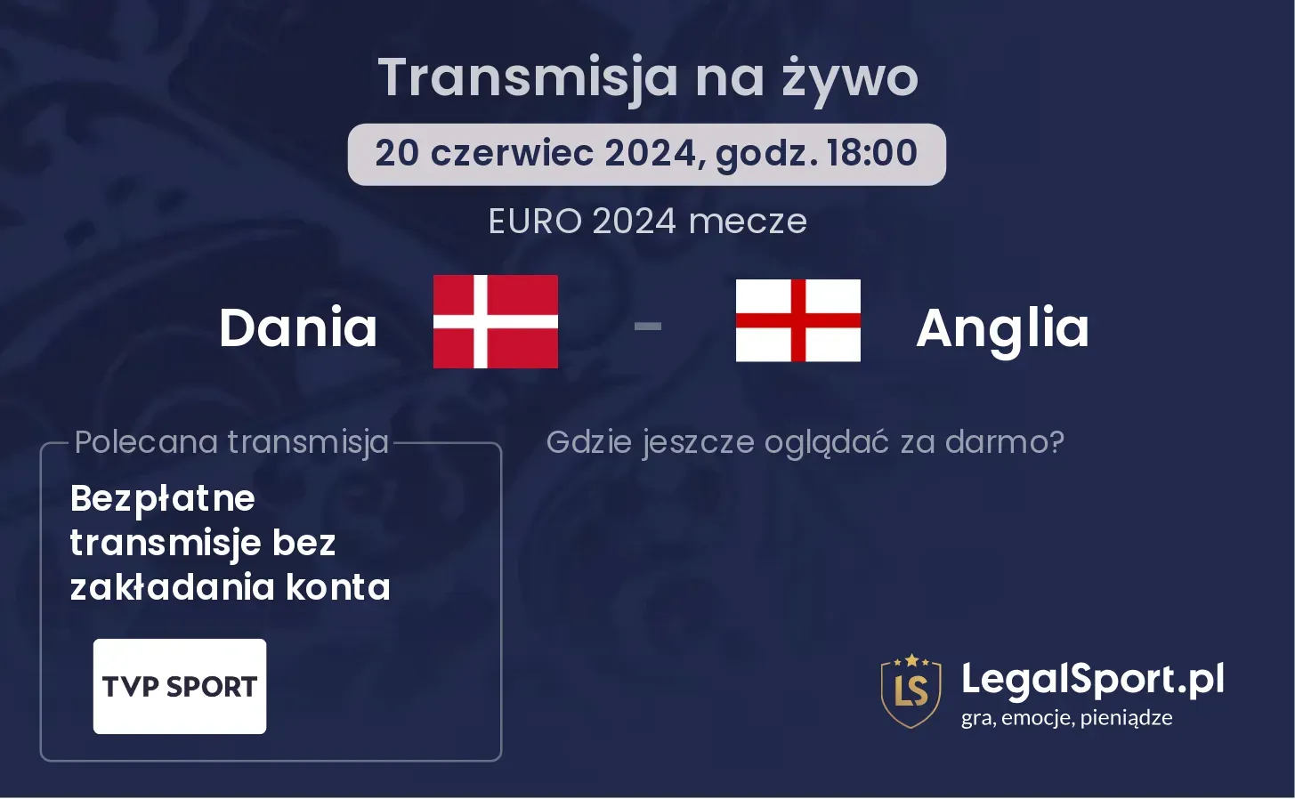 Dania - Anglia transmisja na żywo