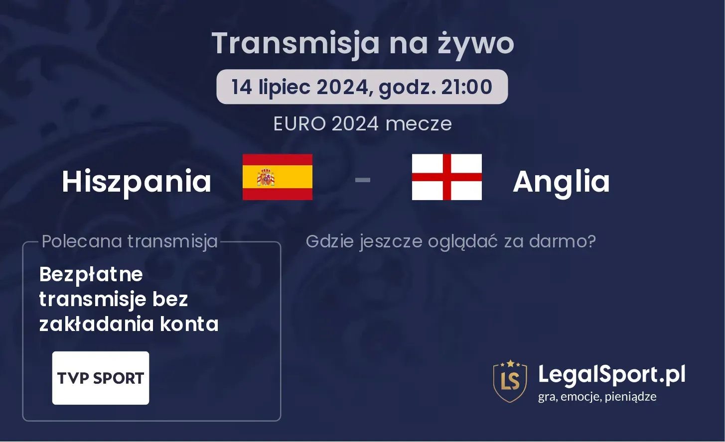 Hiszpania - Anglia transmisja na żywo