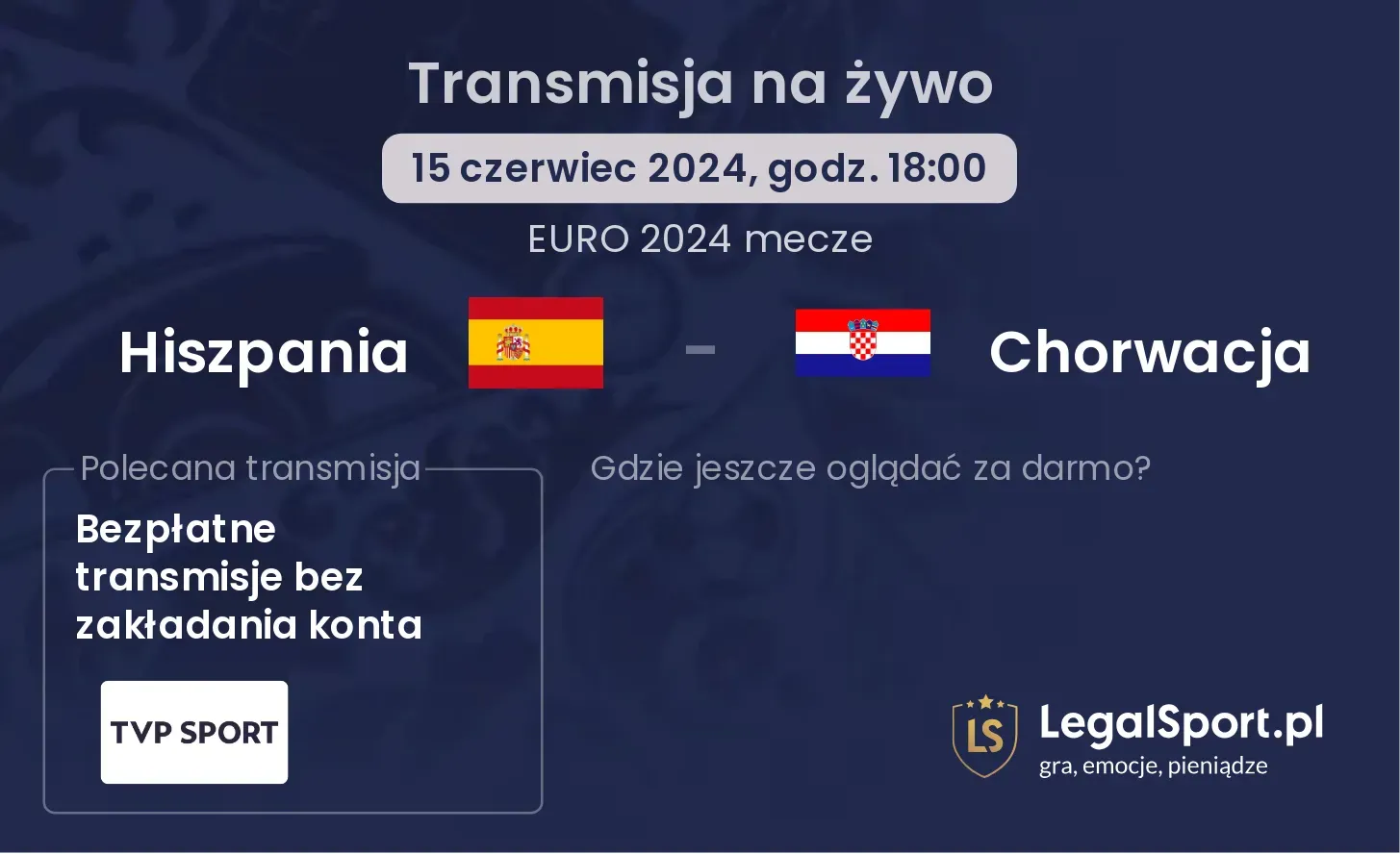 Hiszpania - Chorwacja transmisja na żywo