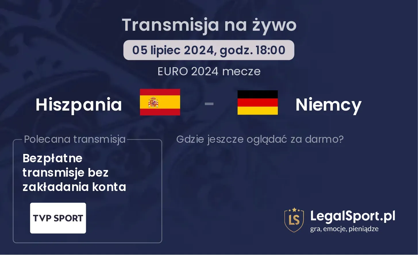 Hiszpania - Niemcy transmisja na żywo