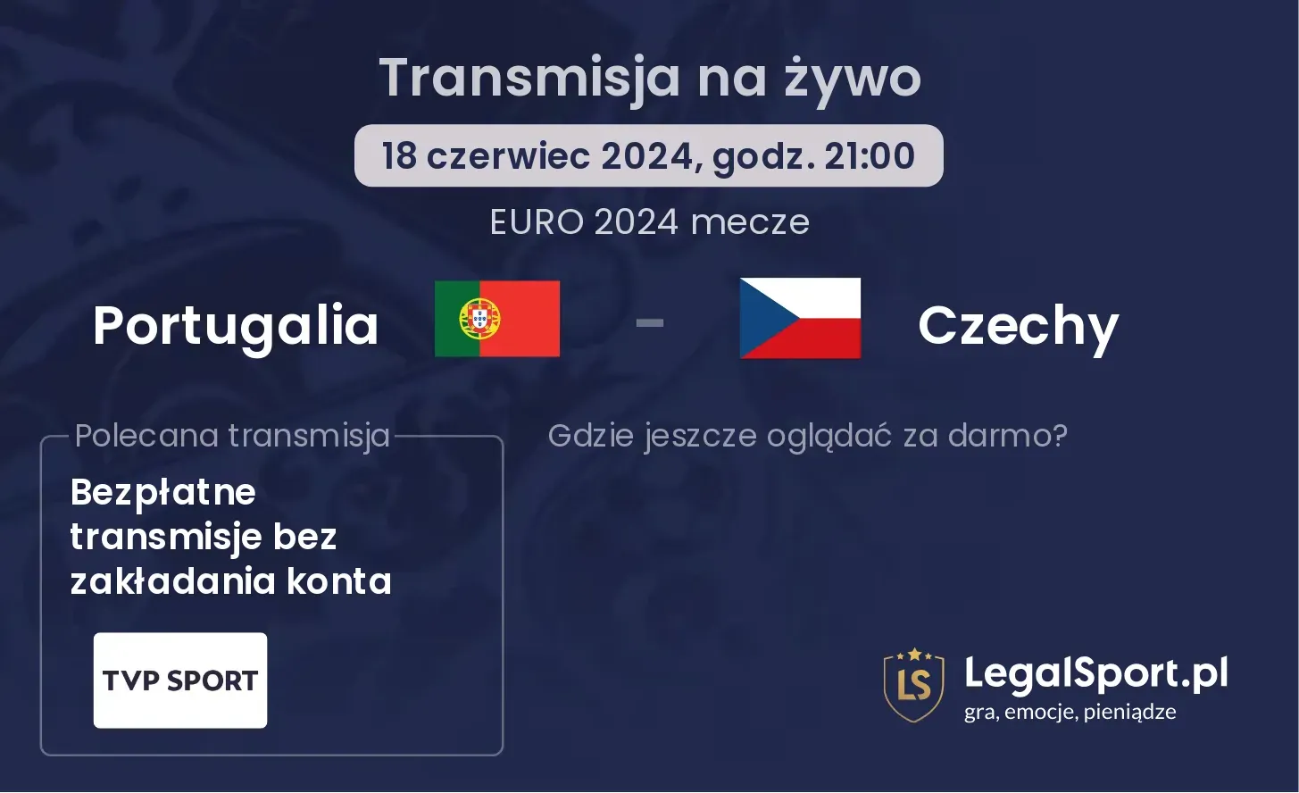 Portugalia - Czechy transmisja na żywo