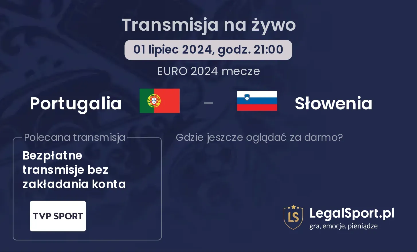 Portugalia - Słowenia transmisja na żywo