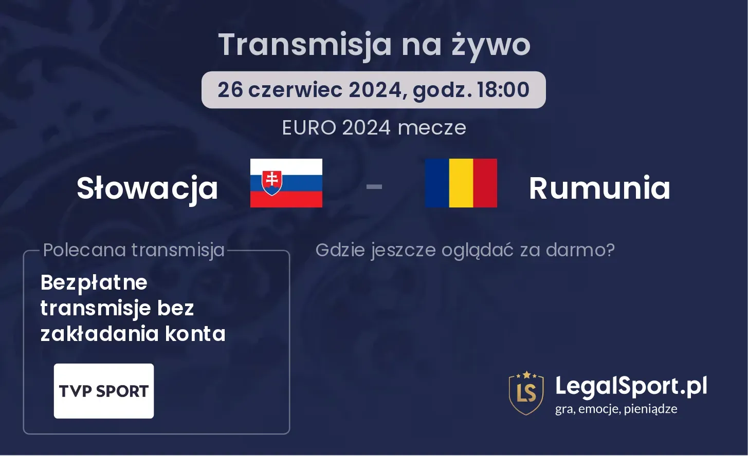 Słowacja - Rumunia transmisja na żywo