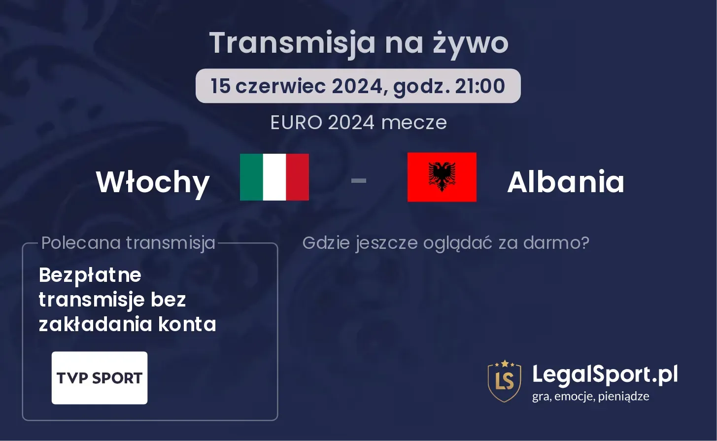 Włochy - Albania transmisja na żywo
