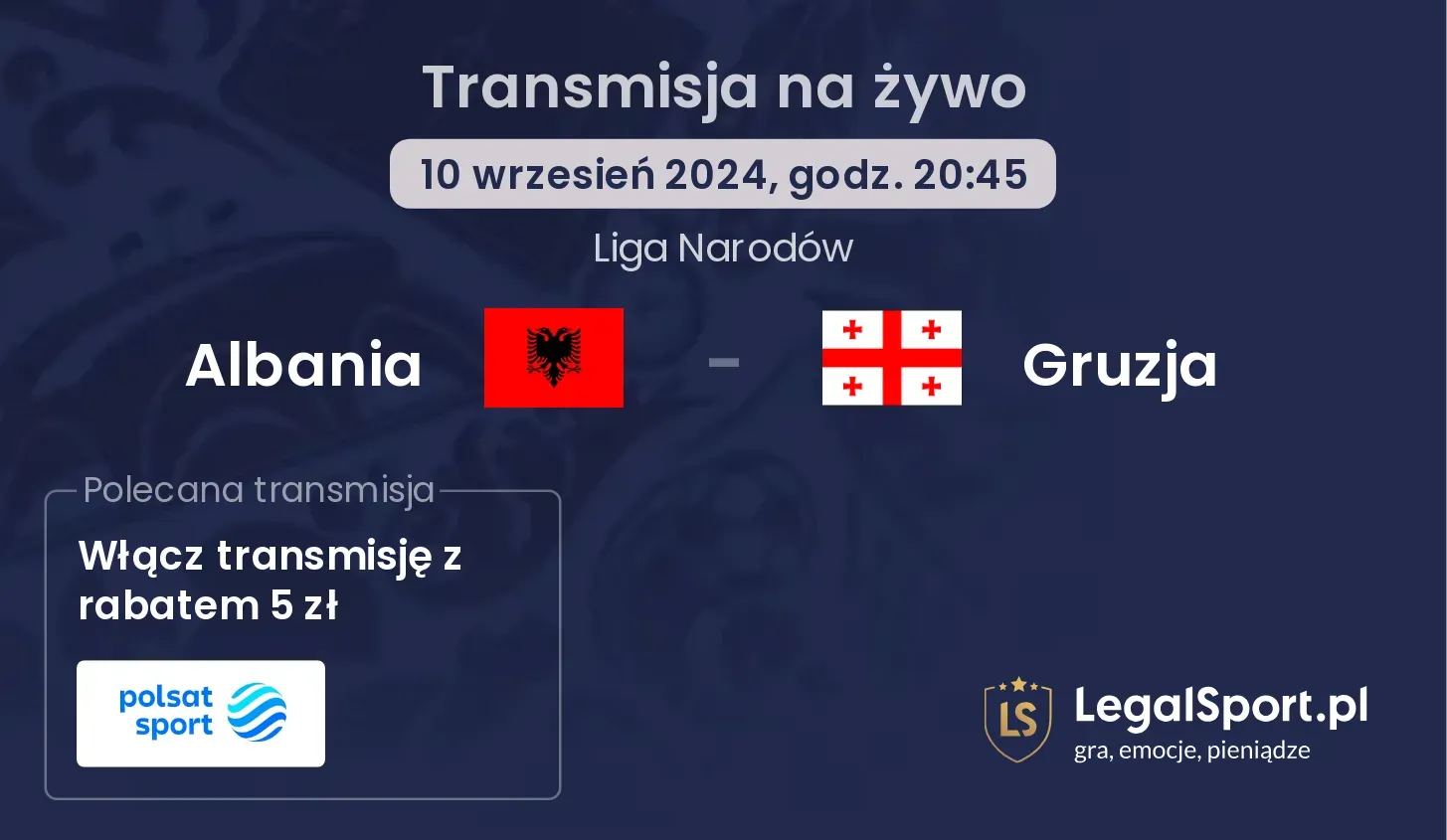 Albania - Gruzja transmisja na żywo