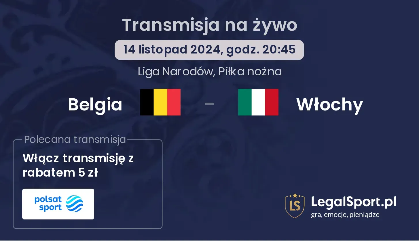 Belgia - Włochy gdzie oglądać? 14.11, godz. 20:45