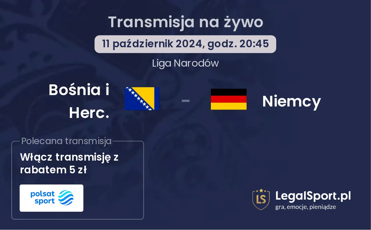 Bośnia i Herc. - Niemcy transmisja na żywo