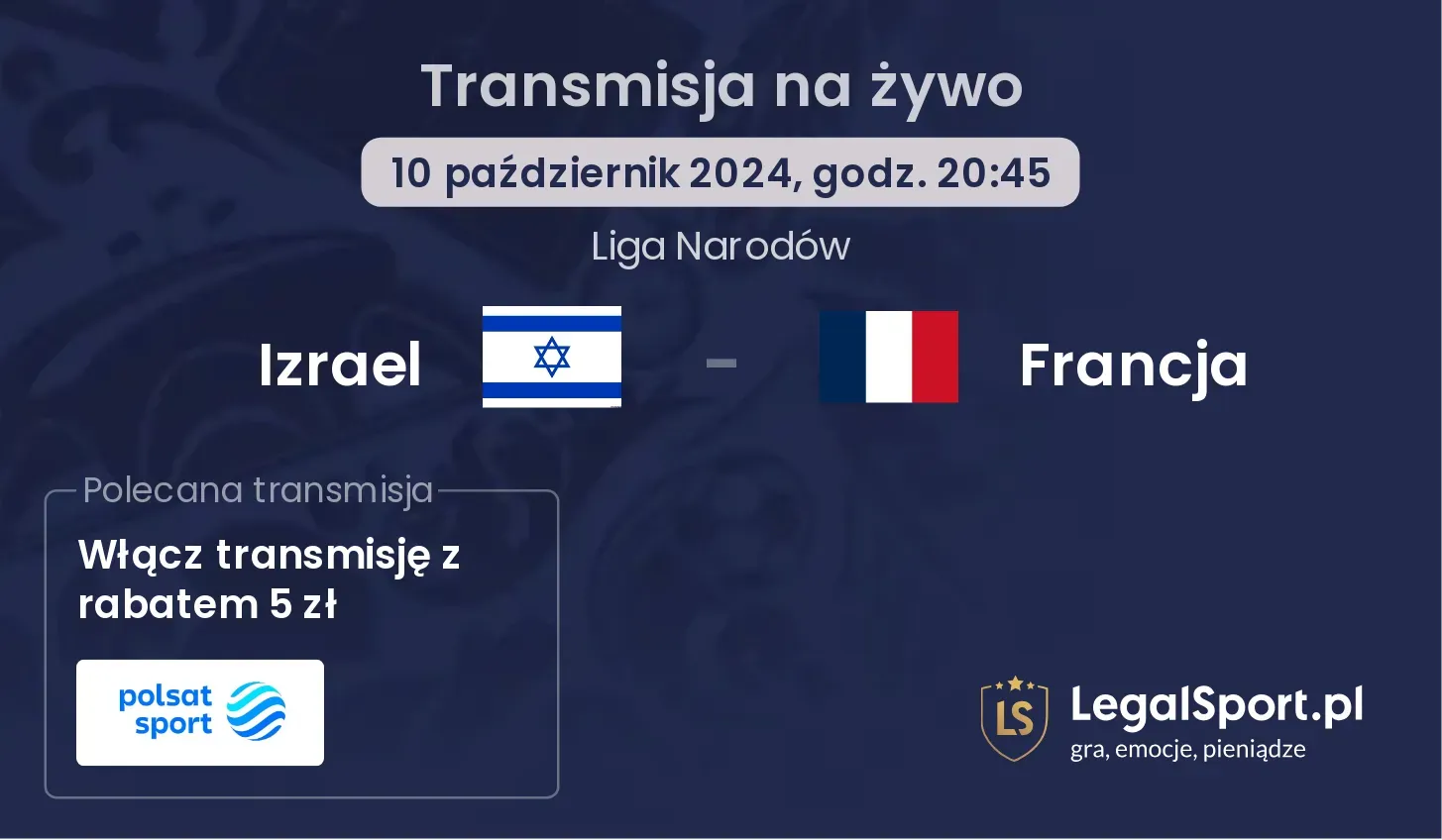 Izrael - Francja transmisja na żywo