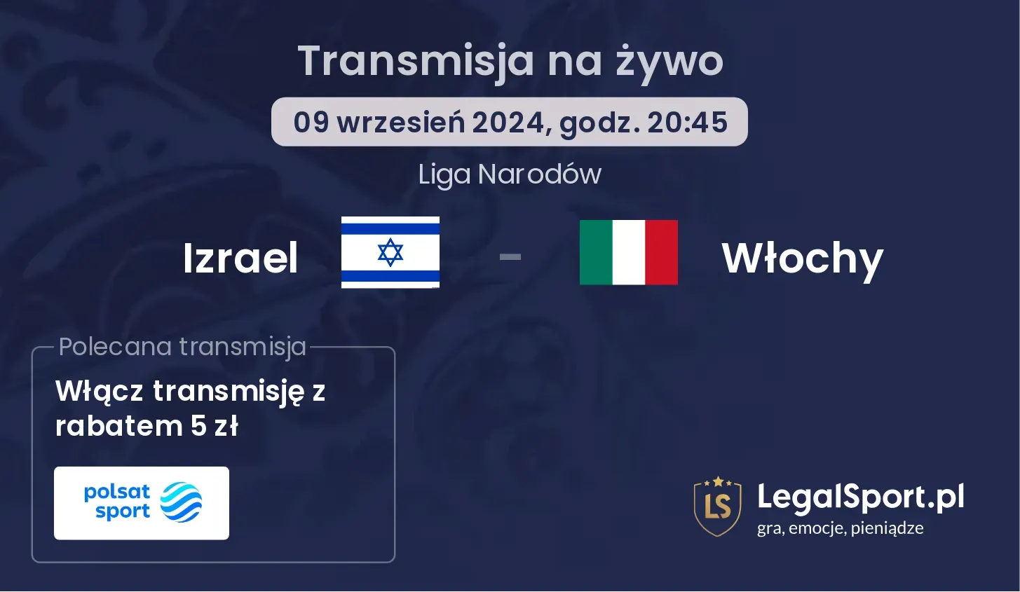 Izrael - Włochy transmisja na żywo