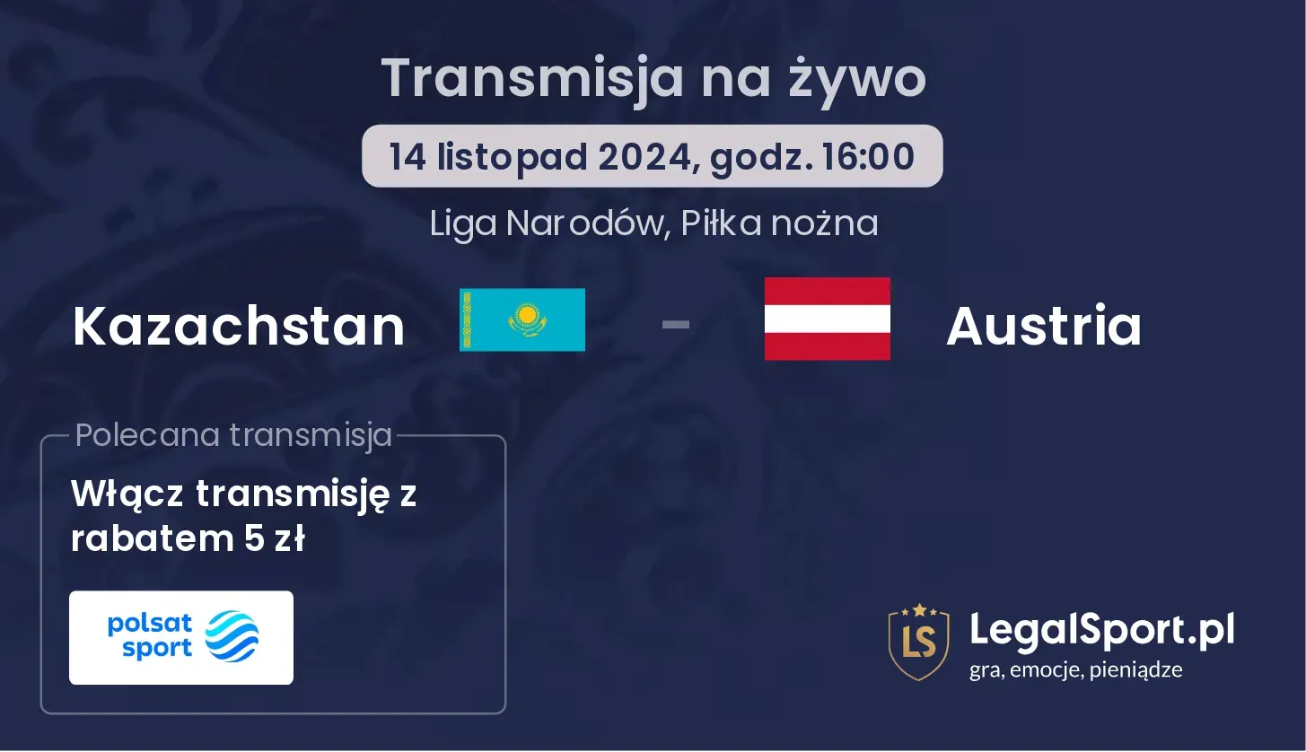 Kazachstan - Austria gdzie oglądać? 14.11, godz. 16:00