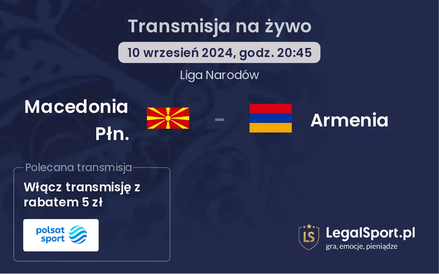 Macedonia Płn. - Armenia transmisja na żywo