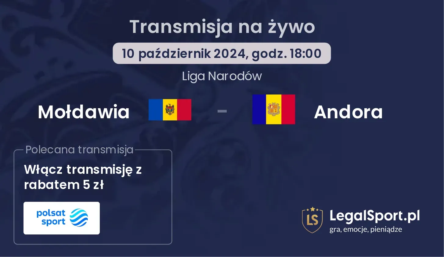 Mołdawia - Andora transmisja na żywo