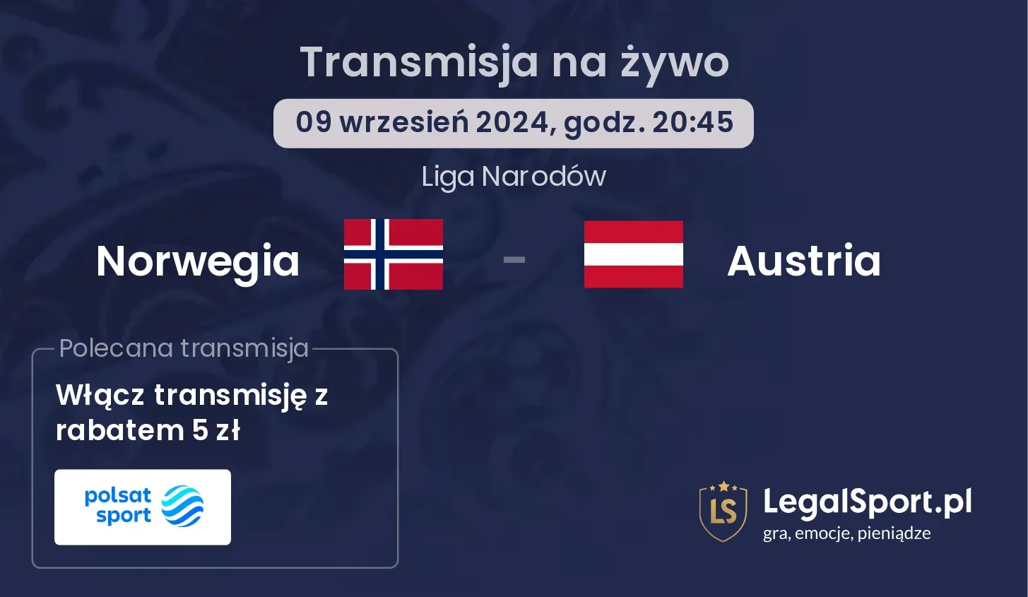 Norwegia - Austria transmisja na żywo