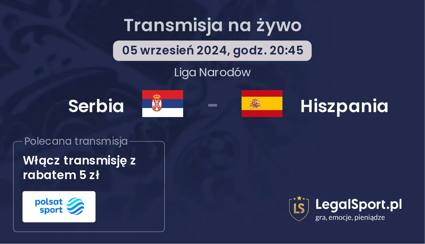 Serbia - Hiszpania transmisja na żywo