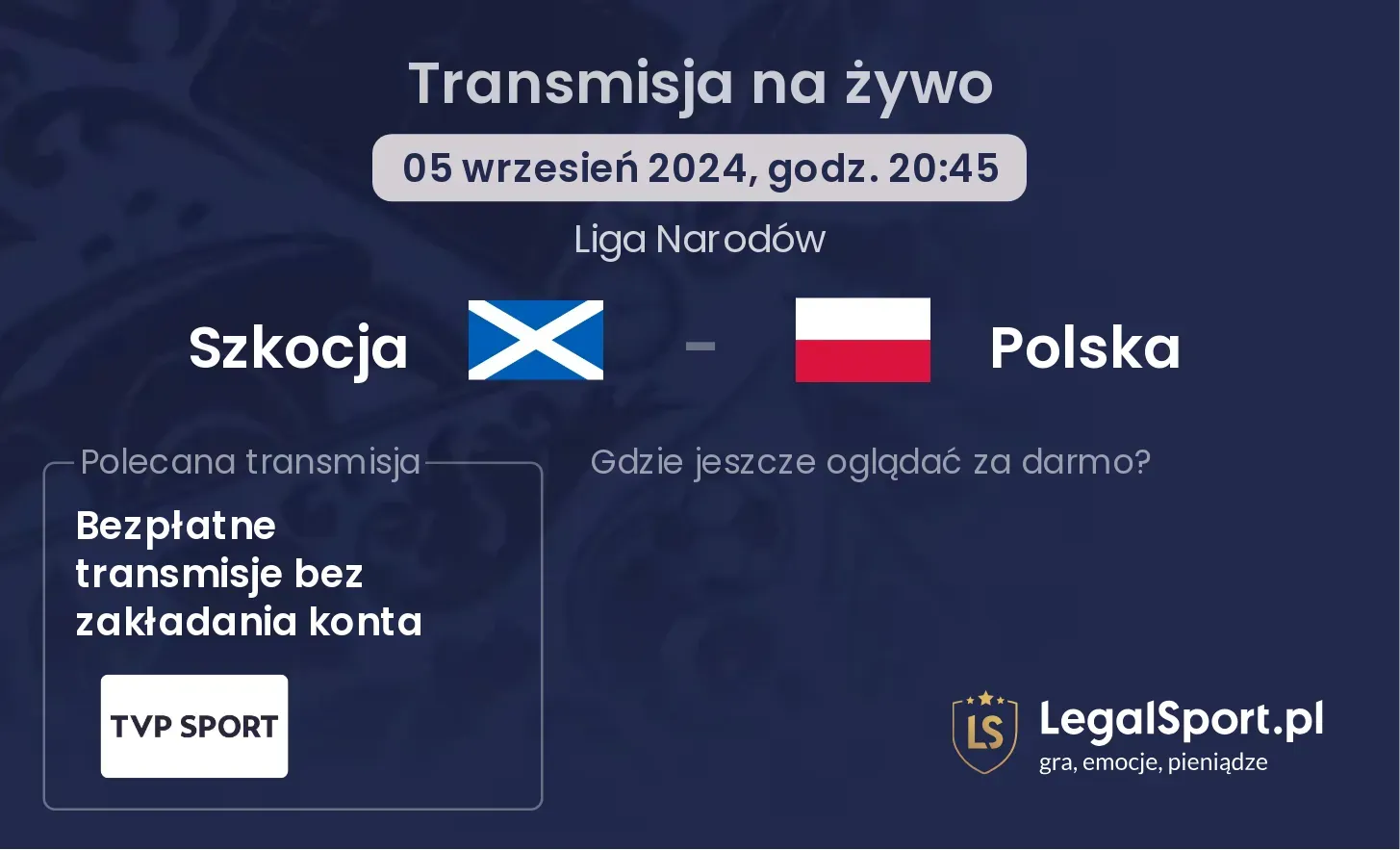 Szkocja - Polska transmisja na żywo