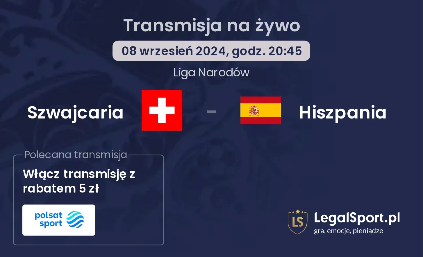 Szwajcaria - Hiszpania transmisja na żywo