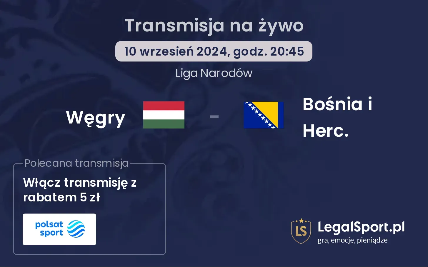 Węgry - Bośnia i Herc. transmisja na żywo