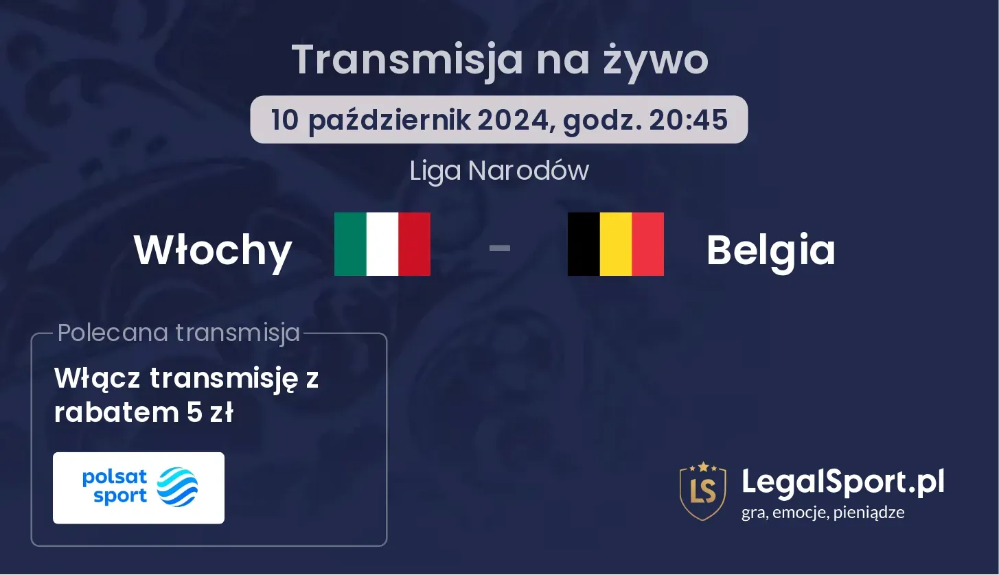 Włochy - Belgia transmisja na żywo