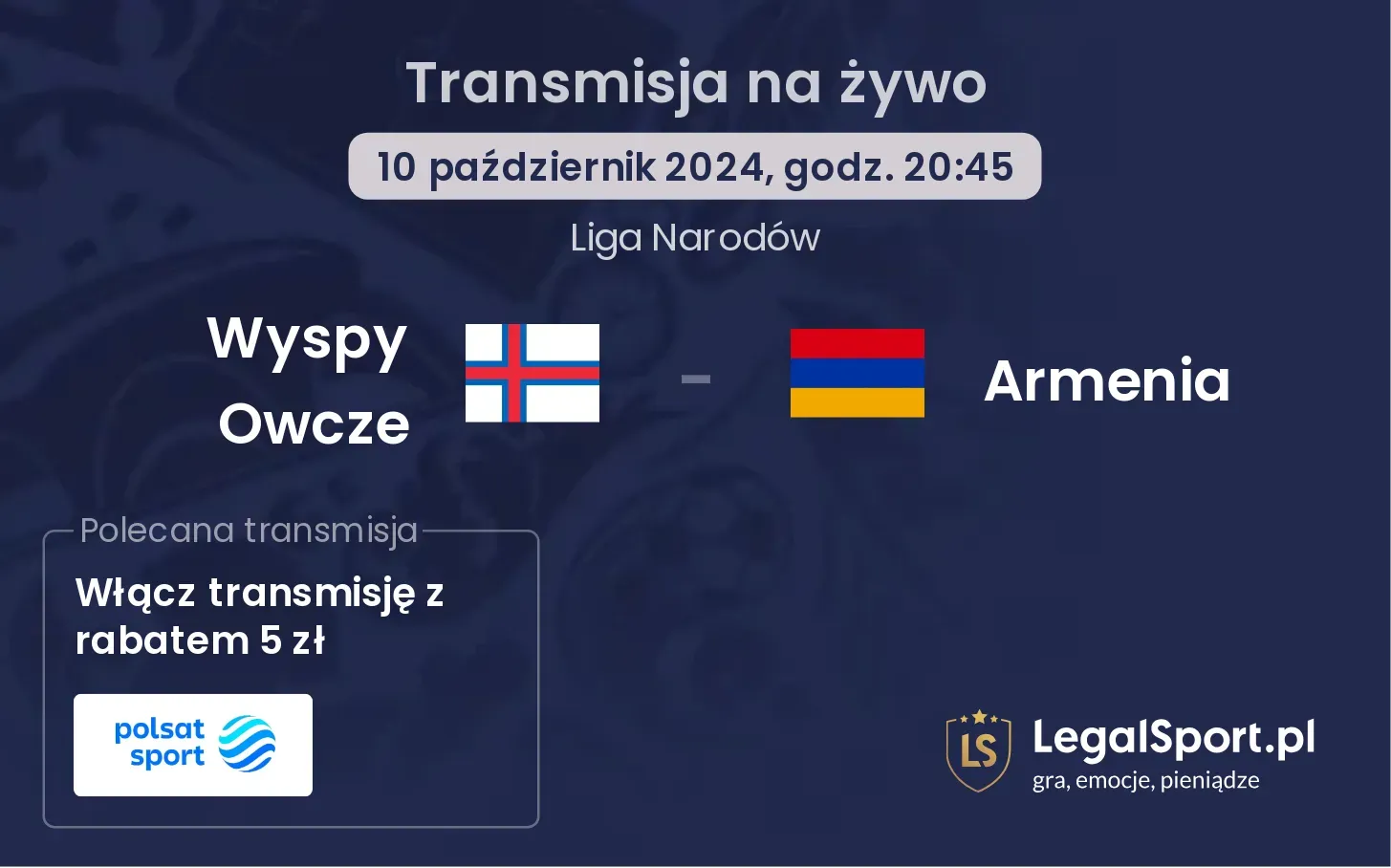 Wyspy Owcze - Armenia transmisja na żywo