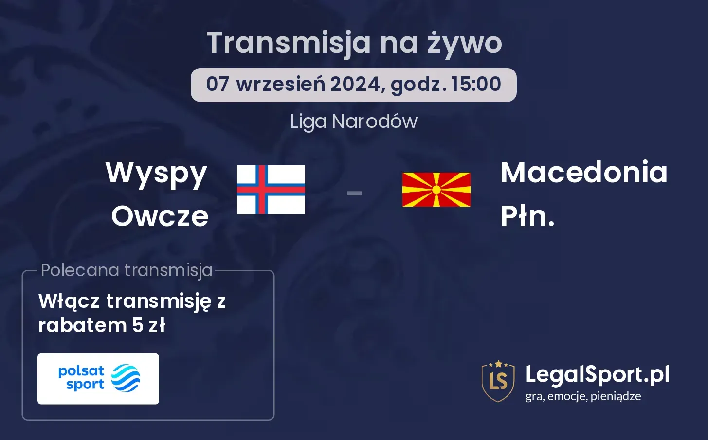 Wyspy Owcze - Macedonia Płn. transmisja na żywo