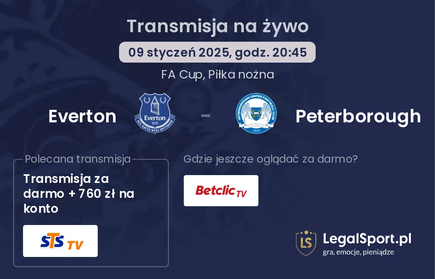 Everton - Peterborough transmisja na żywo