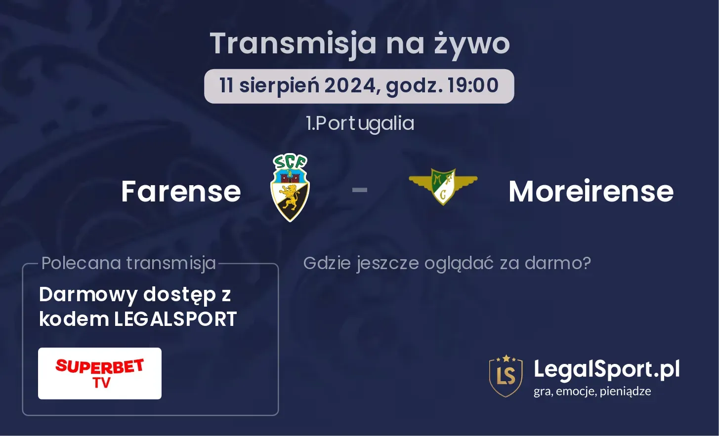 Farense - Moreirense transmisja na żywo