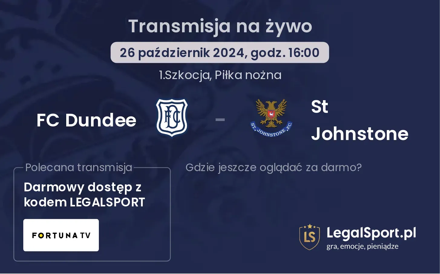 FC Dundee - St Johnstone transmisja na żywo