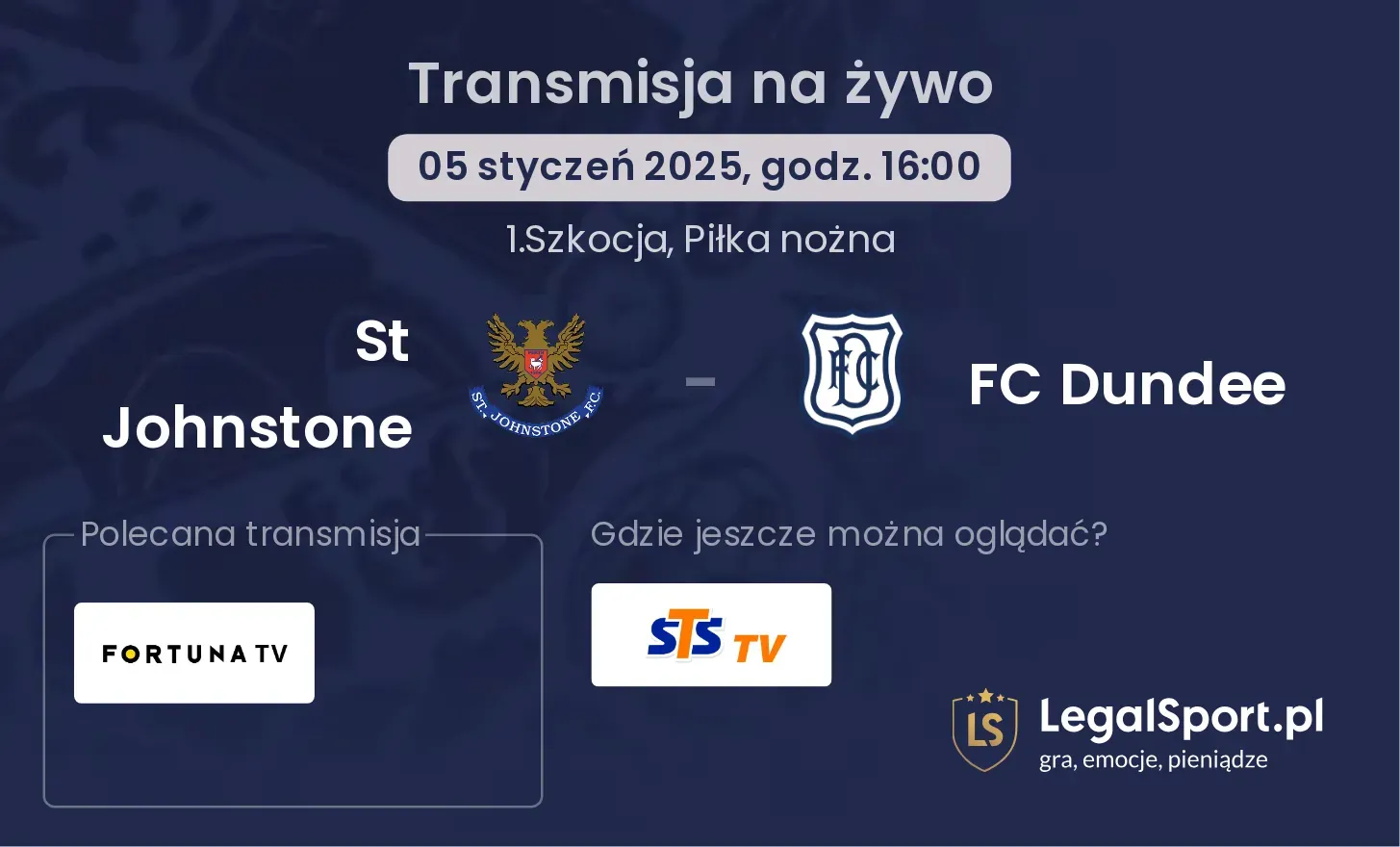 St Johnstone - FC Dundee gdzie oglądać?