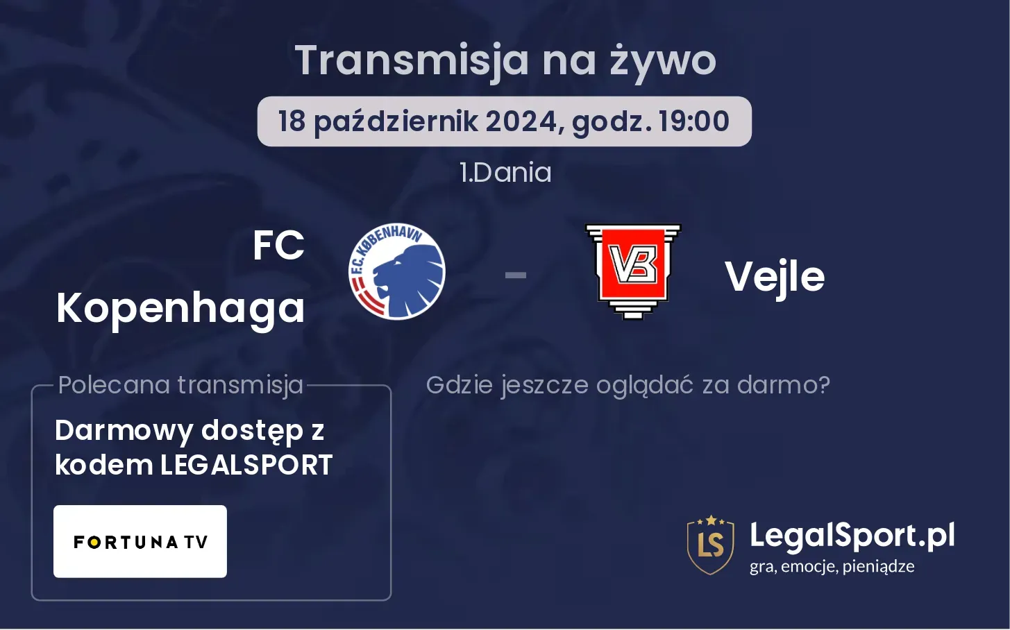 FC Kopenhaga - Vejle transmisja na żywo