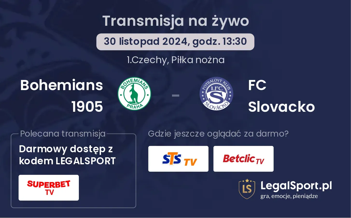 Bohemians 1905 - FC Slovacko gdzie oglądać?