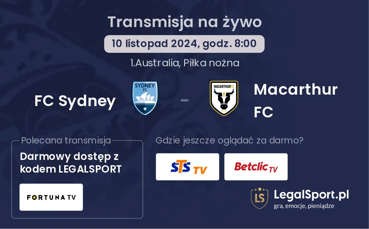 FC Sydney - Macarthur FC transmisja na żywo