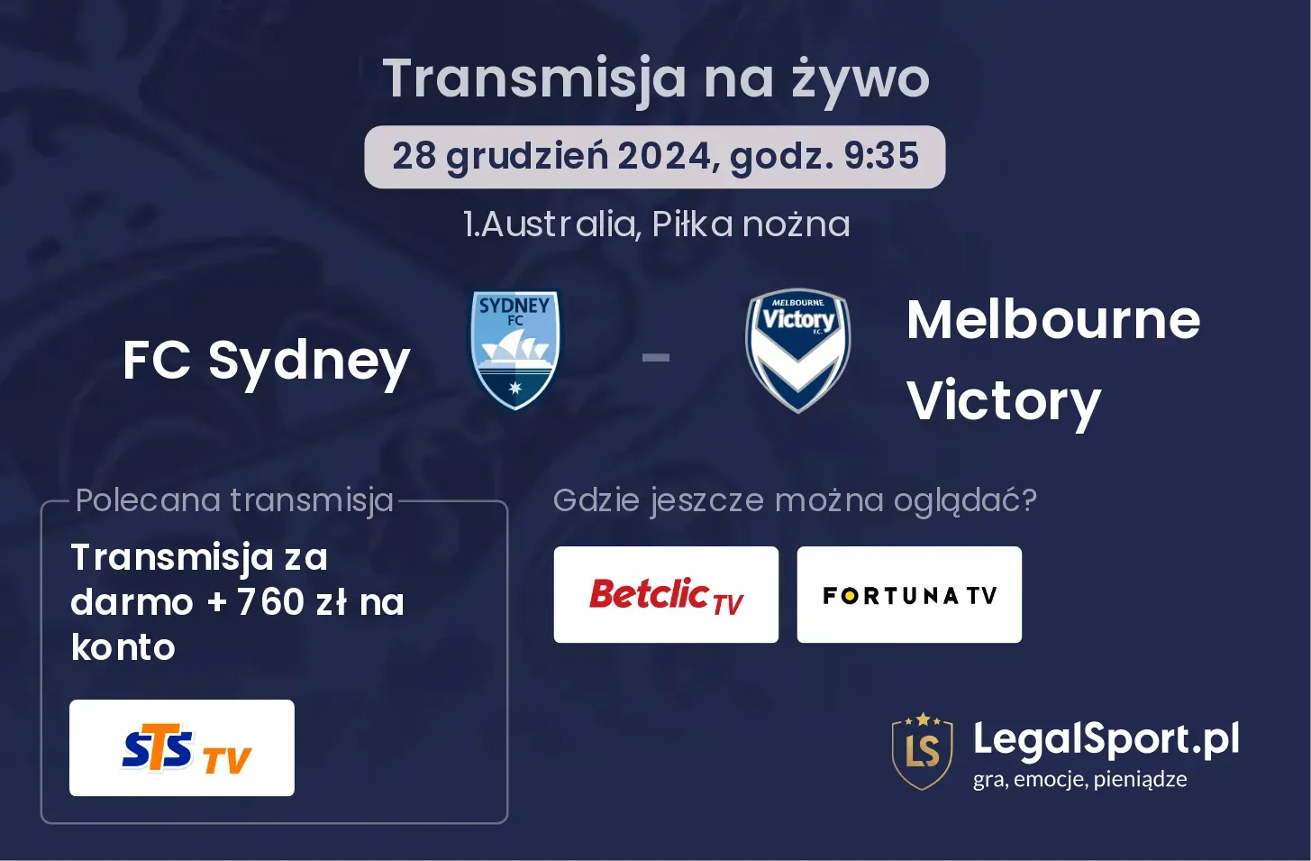 FC Sydney - Melbourne Victory transmisja na żywo