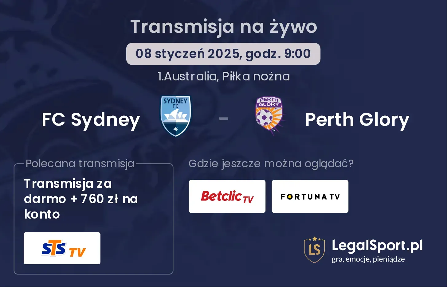 FC Sydney - Perth Glory transmisja na żywo