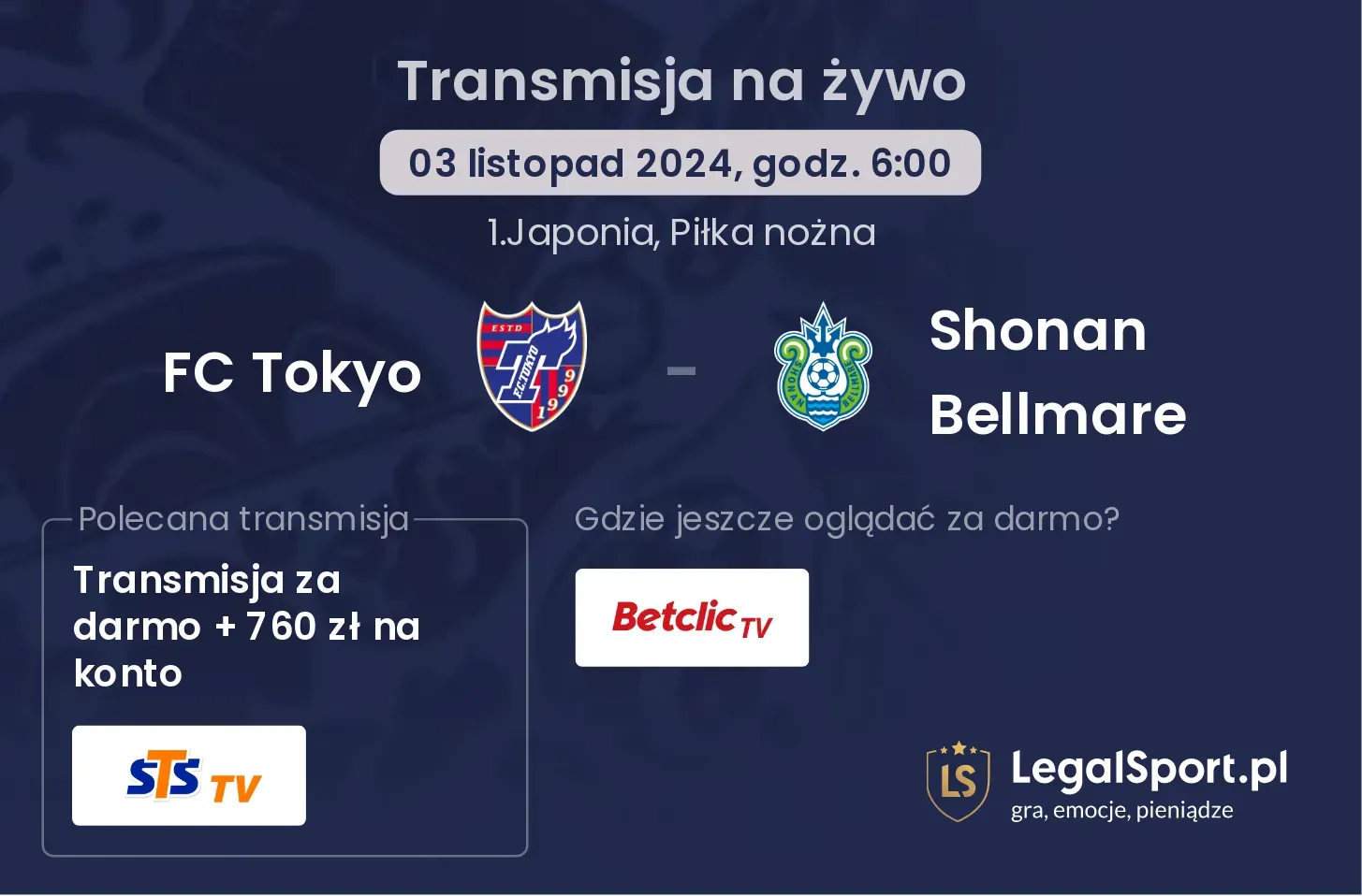 FC Tokyo - Shonan Bellmare transmisja na żywo