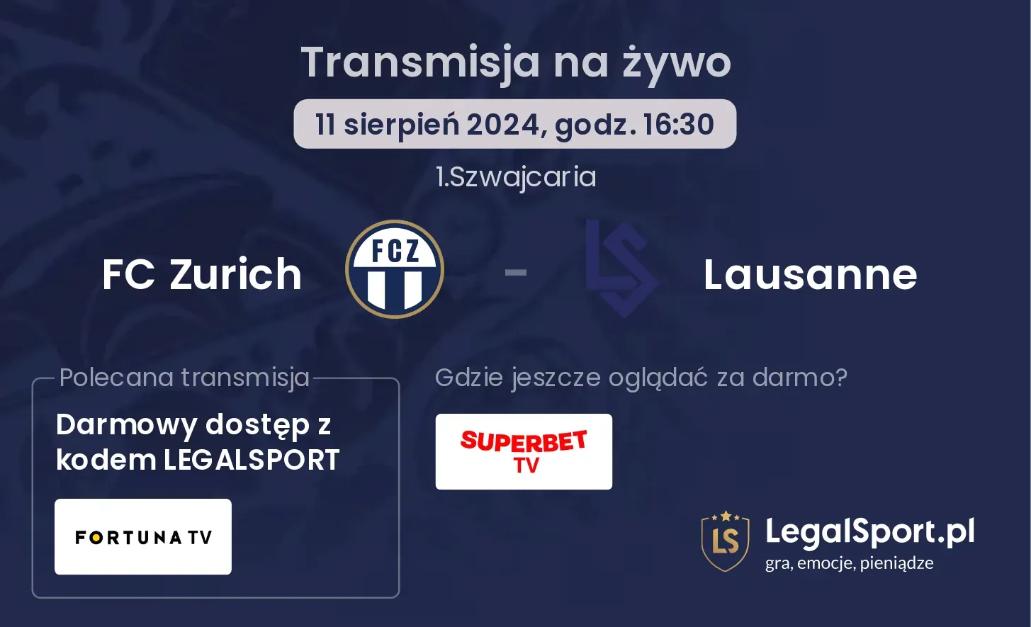 FC Zurich - Lausanne transmisja na żywo