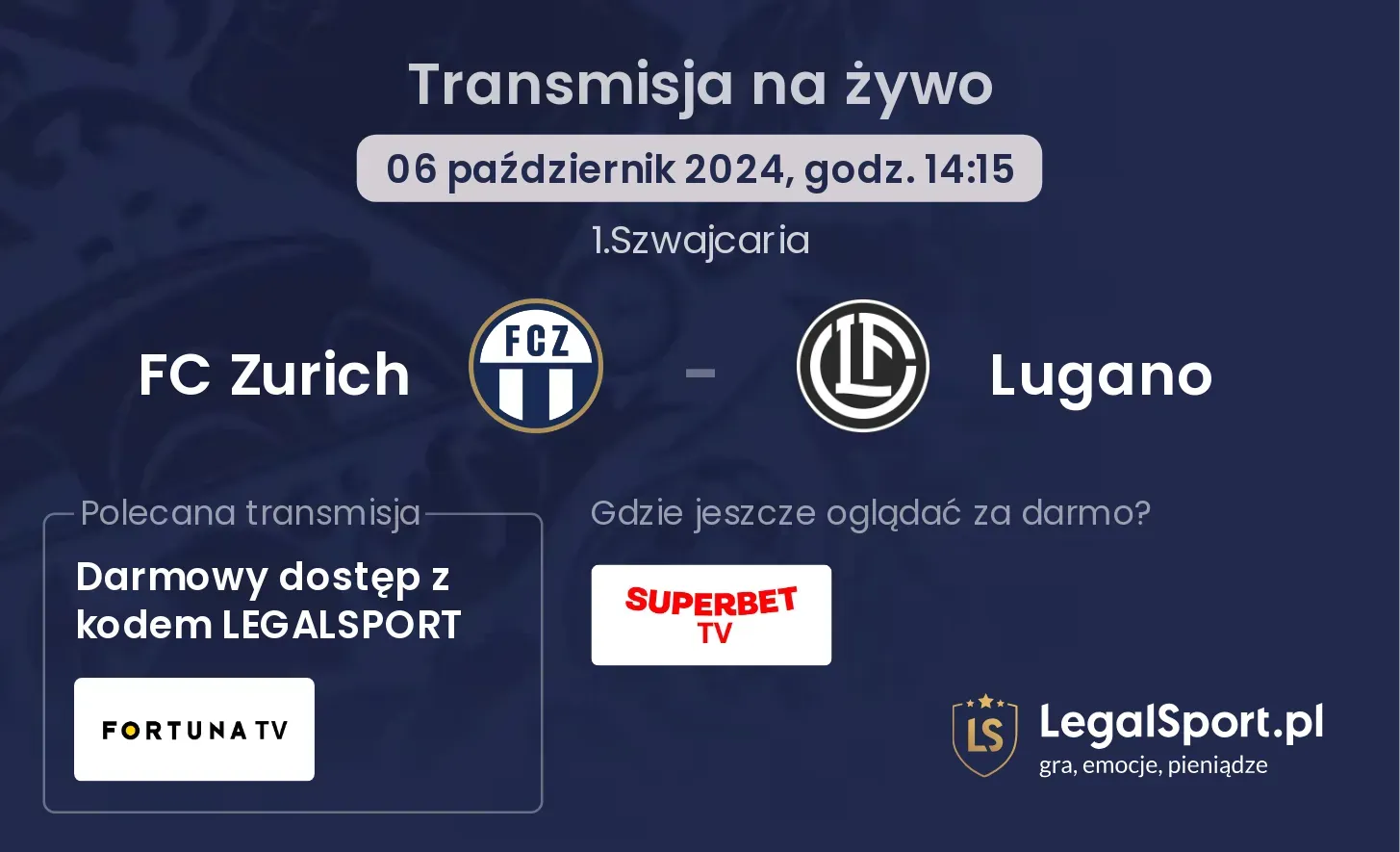 FC Zurich - Lugano gdzie oglądać? 06.10, godz. 14:15