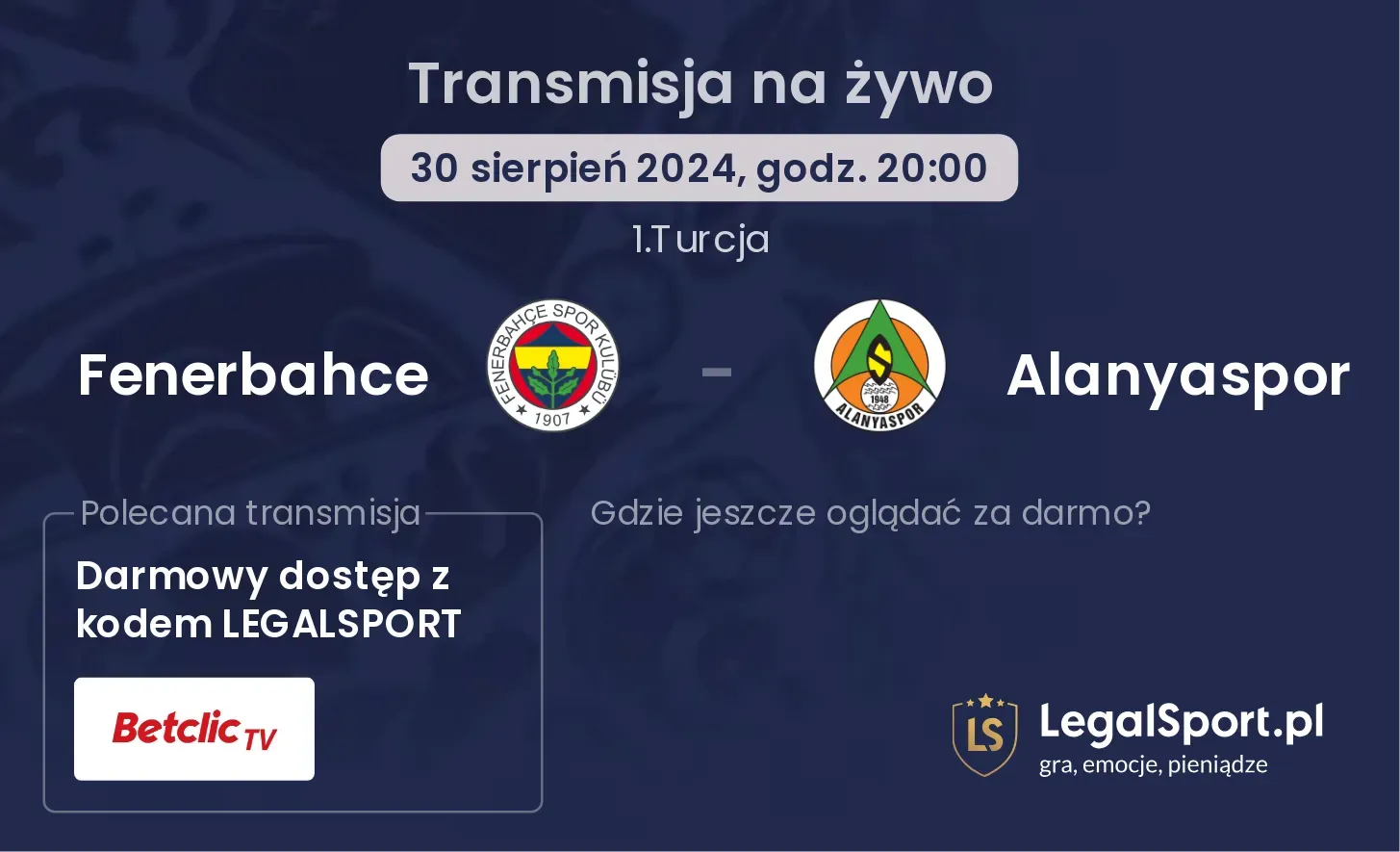 Fenerbahce - Alanyaspor transmisja na żywo