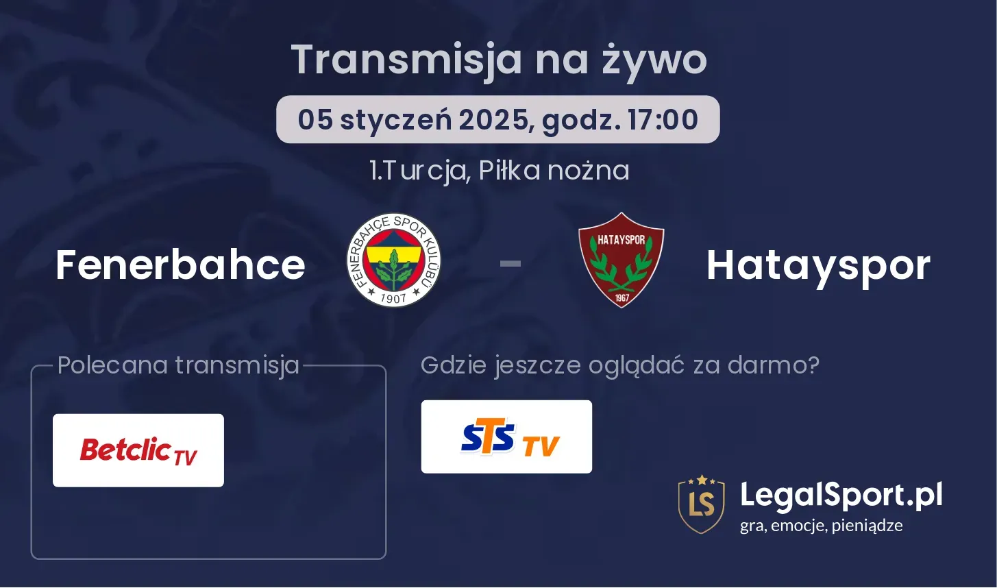 Fenerbahce - Hatayspor transmisja na żywo