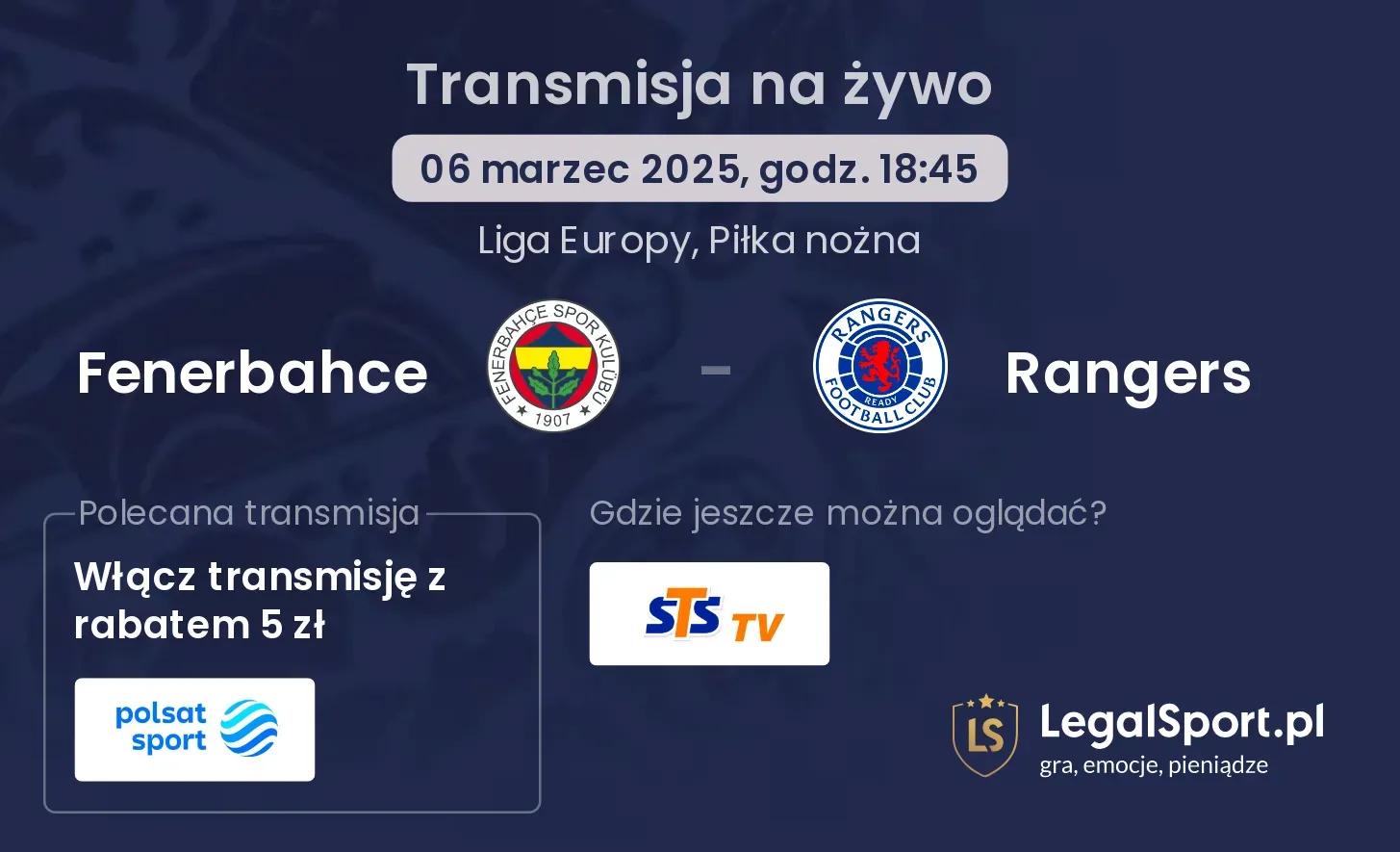 Fenerbahce - Rangers transmisja na żywo