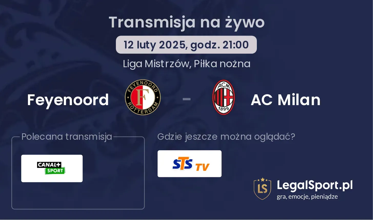 Feyenoord - AC Milan transmisja na żywo