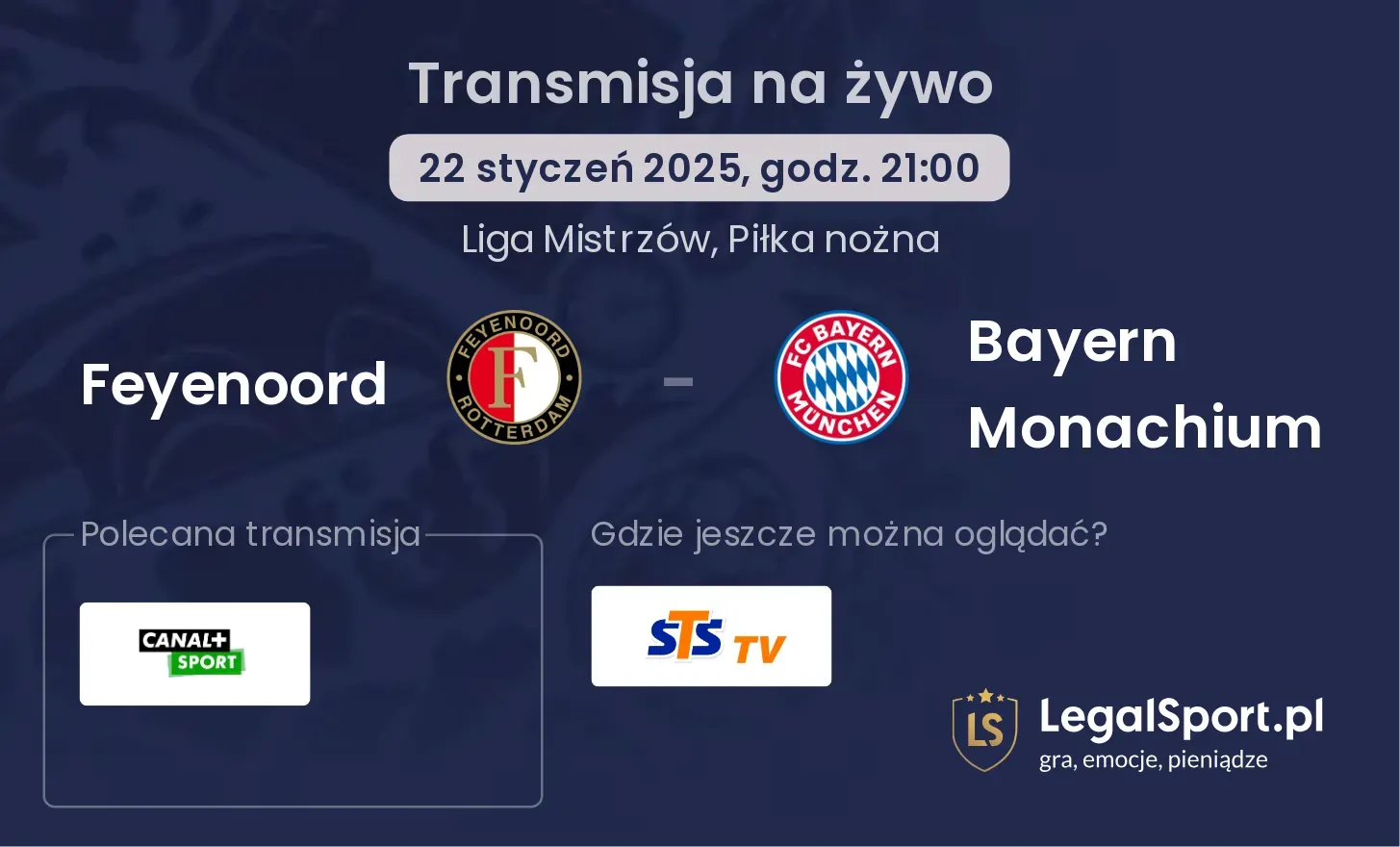 Feyenoord - Bayern Monachium transmisja na żywo