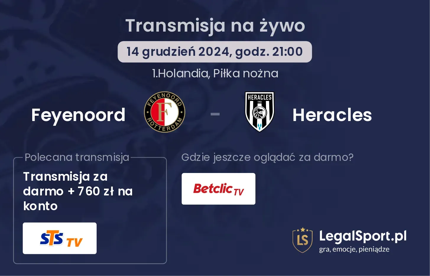 Feyenoord - Heracles transmisja na żywo