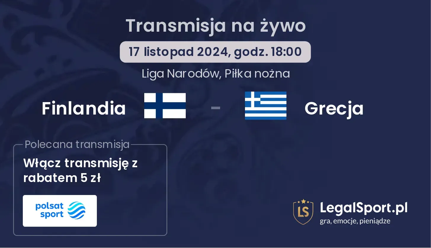 Finlandia - Grecja gdzie oglądać? 17.11, godz. 18:00